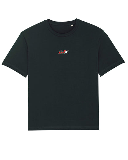Produktbild eines schwarzen T-Shirts. Mittig auf der Brust ist das Extra 330 SC Modell-Logo abgebildet.