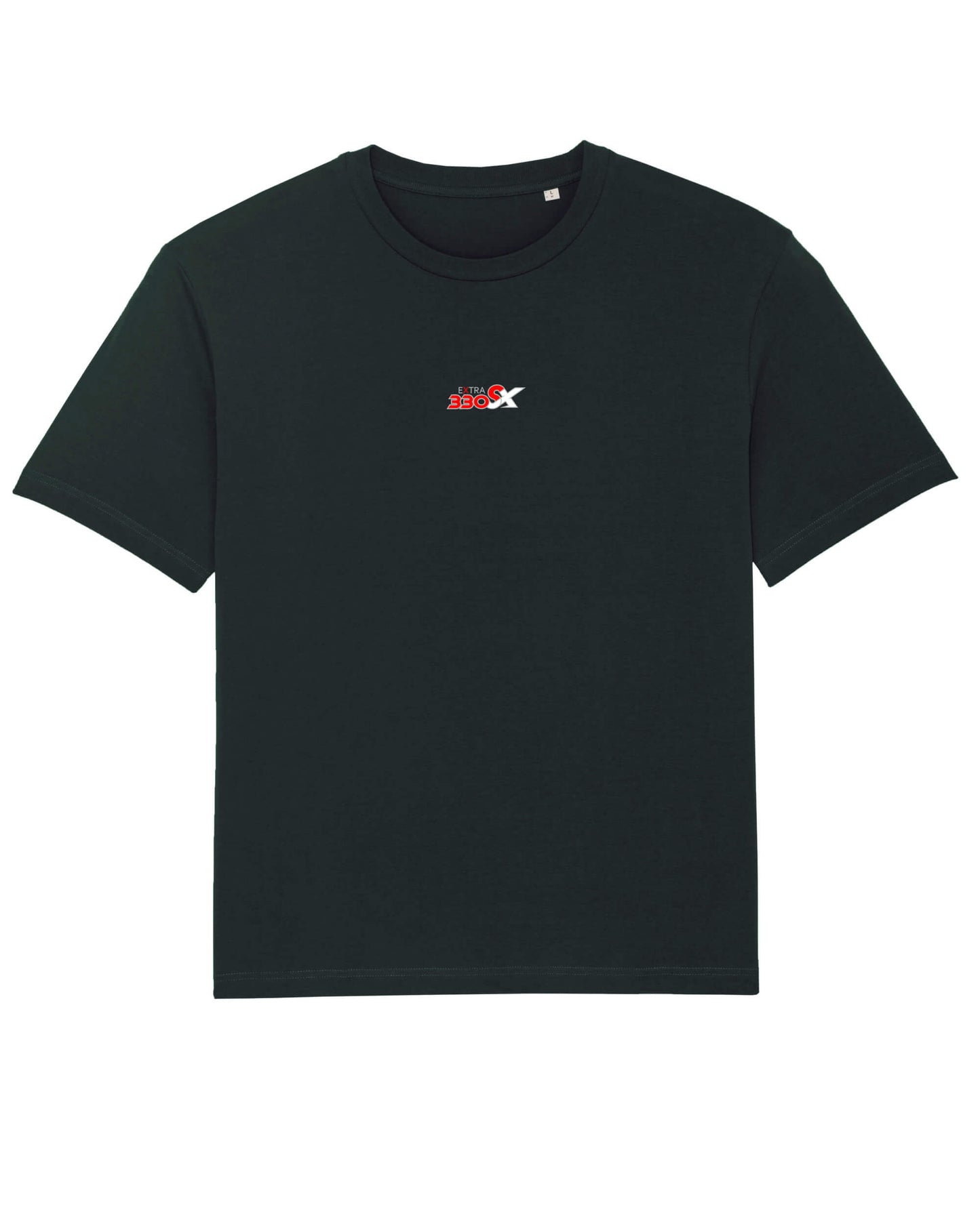 Produktbild eines schwarzen T-Shirts. Mittig auf der Brust ist das Extra 330 SC Modell-Logo abgebildet.